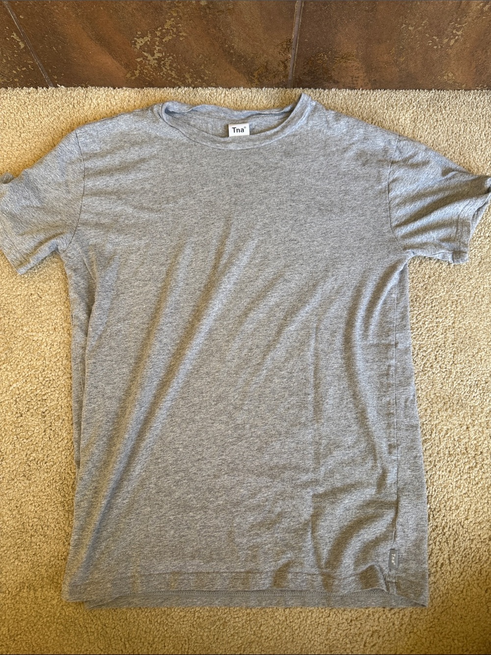 Aritzia TNA  Light Gray Crewneck Short Sleeve Tee